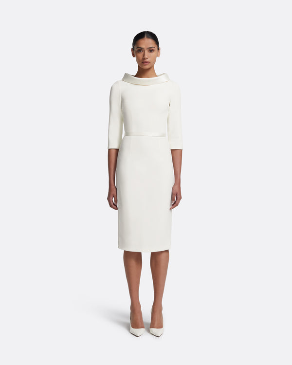 safiyaa Meryl Midi Dress in Ivory