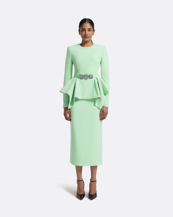 Safiyaa Midori Top In Brook Green With Silver