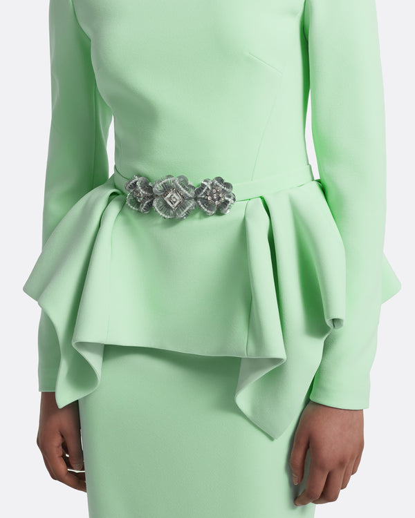 Safiyaa Midori Top In Brook Green With Silver