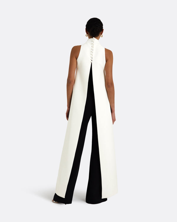 Safiyaa Miho Ivory Harness & Takayama Black Jumpsuit