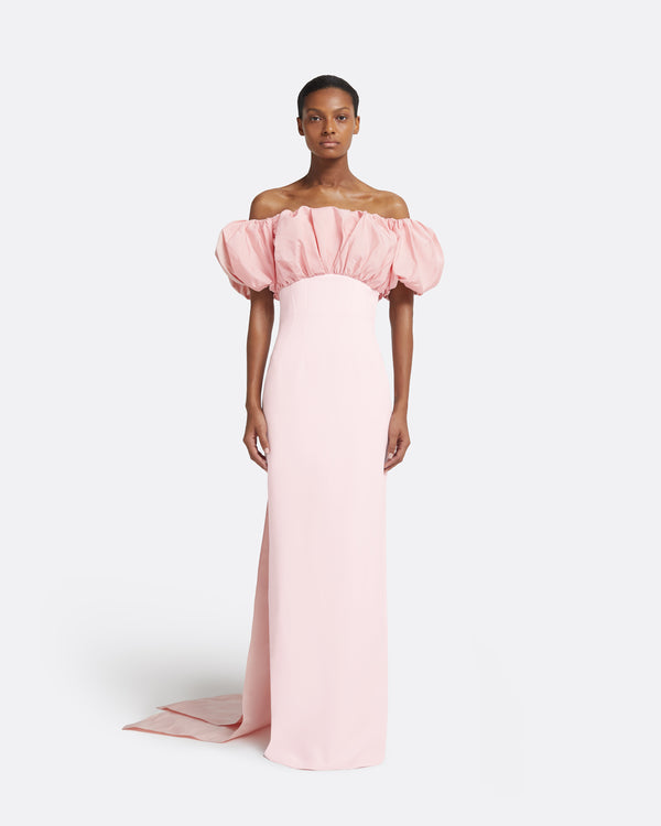 safiyaa Milia Peony Blush Long Dress