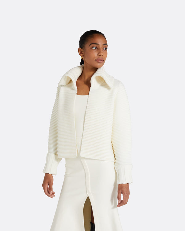 Safiyaa Mirielle Ivory Knit Cadigan