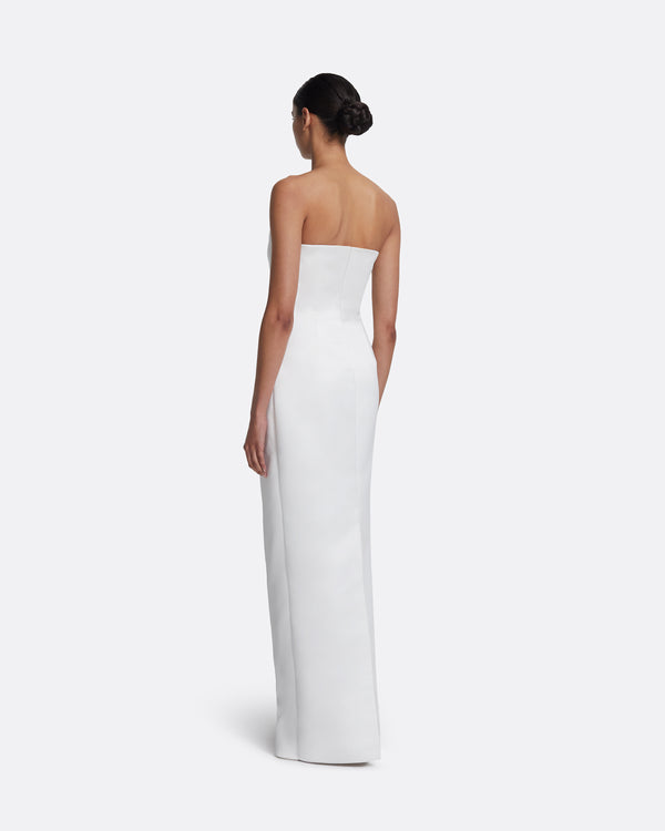 Safiyaa Misaki Long Dress In Porcelain