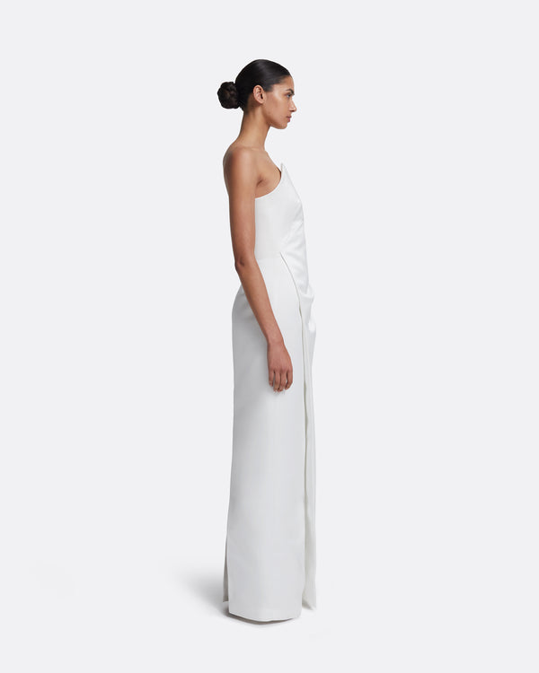 Safiyaa Misaki Long Dress In Porcelain