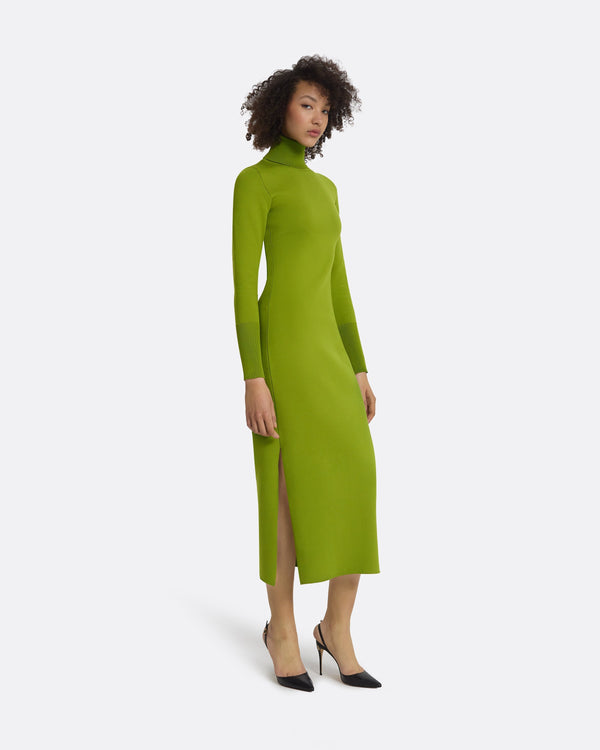 Safiyaa Myaree Olive Knit Midi Dress