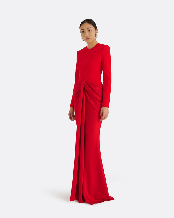 Safiyaa Naira Cherry Red Long Dress