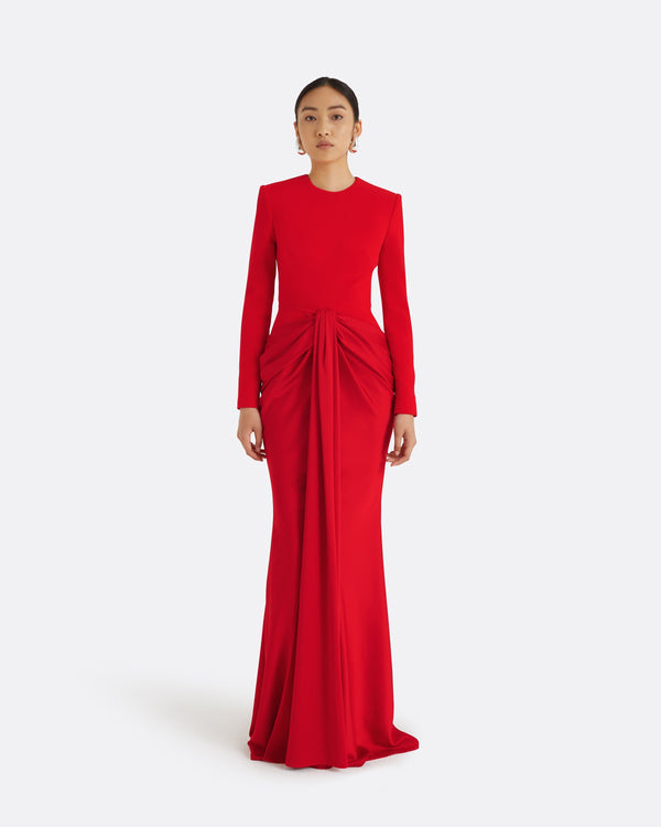 safiyaa Naira Cherry Red Long Dress