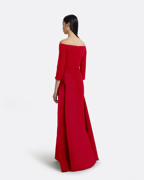 Safiyaa Nila Long Dress In Crimson