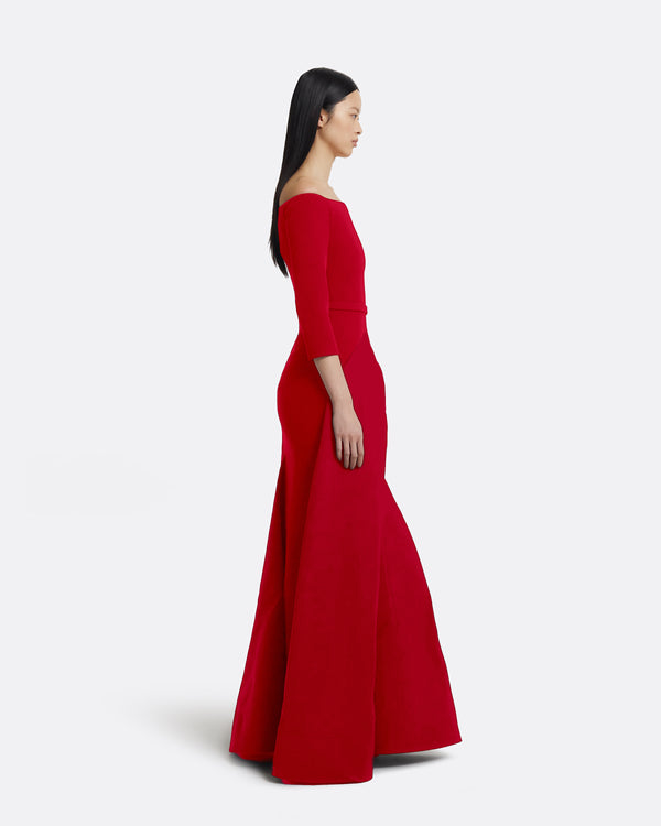 Safiyaa Nila Long Dress In Crimson