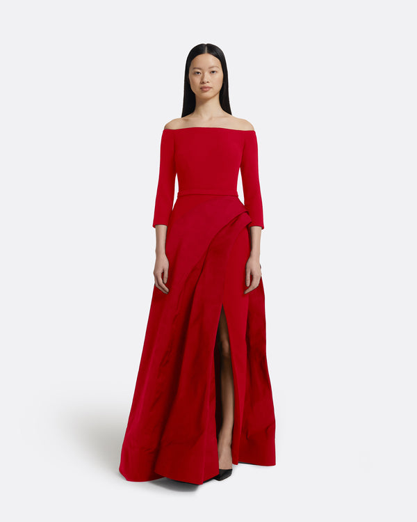 safiyaa Nila Long Dress in Crimson
