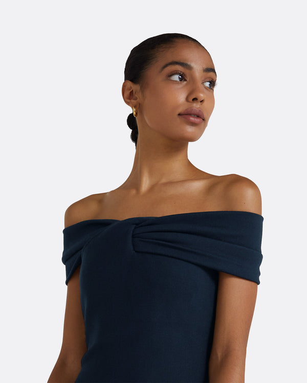 Safiyaa Nouvia Navy Knit Dress