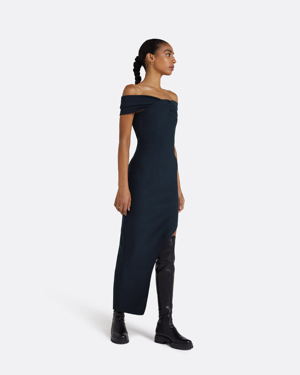 Safiyaa Nouvia Navy Knit Dress