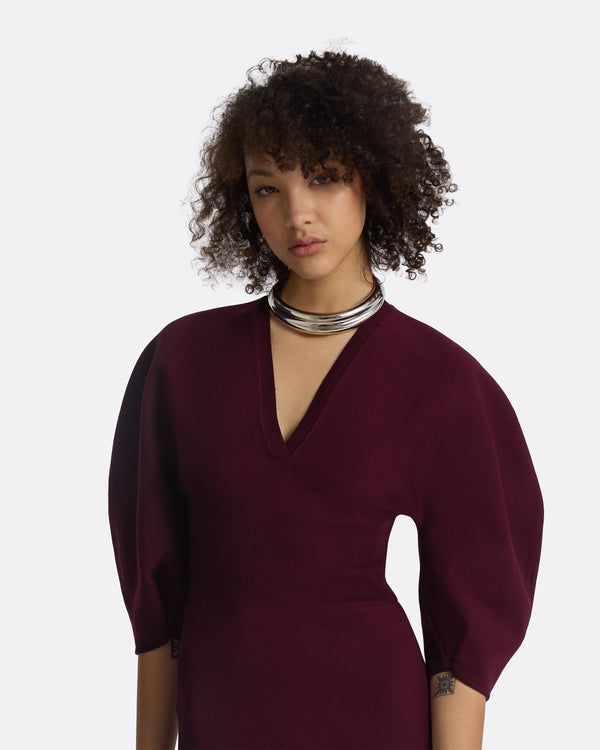 Safiyaa Nyla Currant Knit Midi Dress