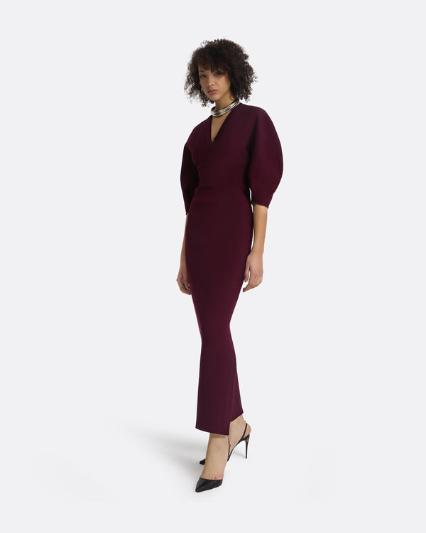 safiyaa Nyla Currant Knit Midi Dress