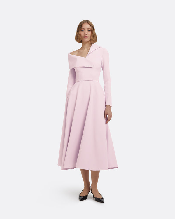 safiyaa Odelle Midi Dress in Lilac Snow