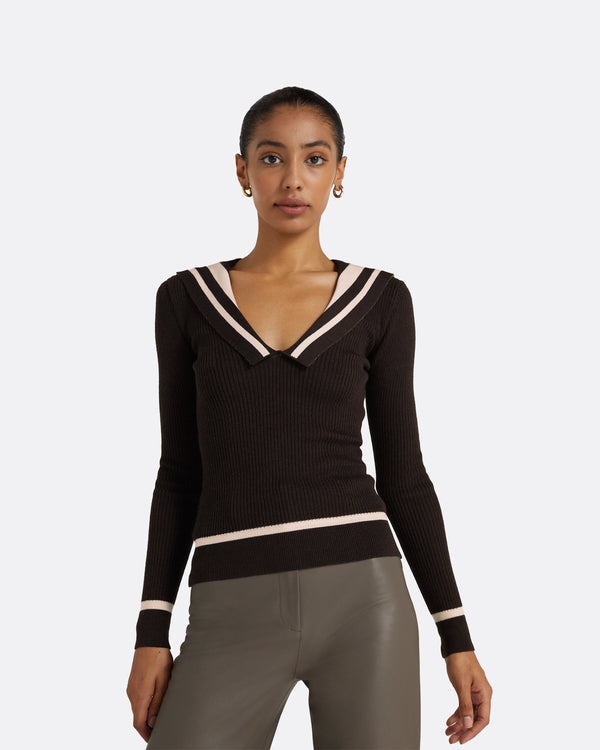 Safiyaa Odette Dark Mocha & Powder Knit