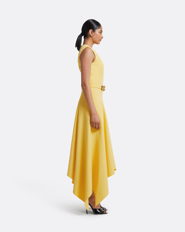 Safiyaa Okimi Dress In Aspen Gold With Aspen Gold