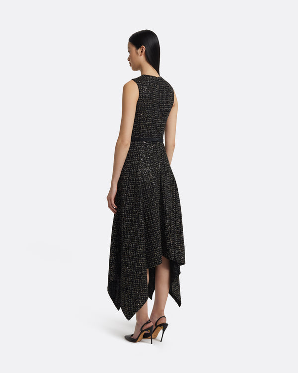 Safiyaa Okimi Dress In Black & Gold