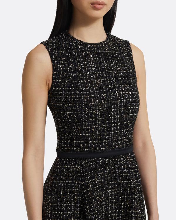 Safiyaa Okimi Dress In Black & Gold