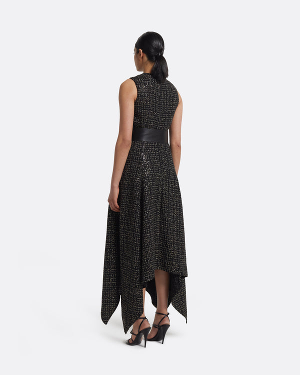 Safiyaa Okimi Dress In Black & Gold