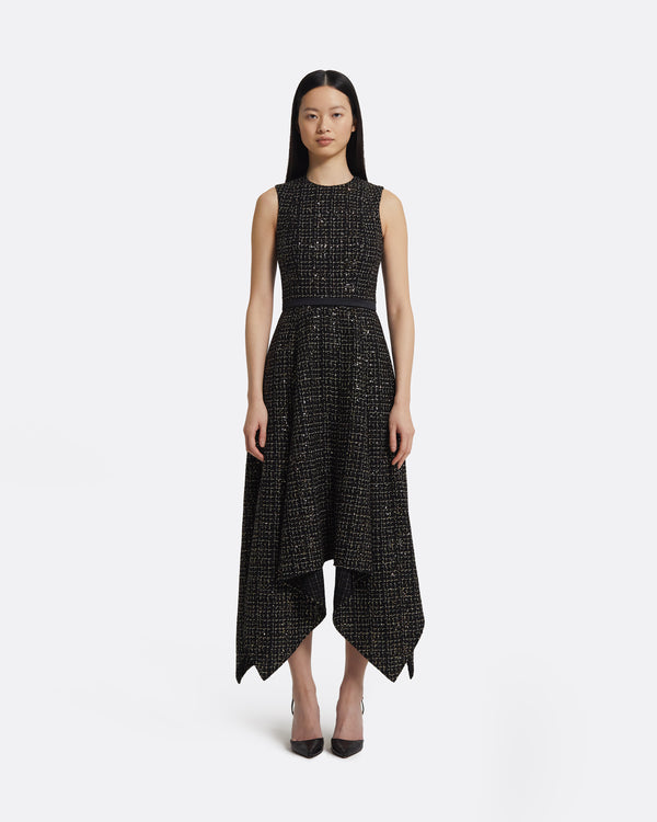 safiyaa Okimi Dress in Black & Gold