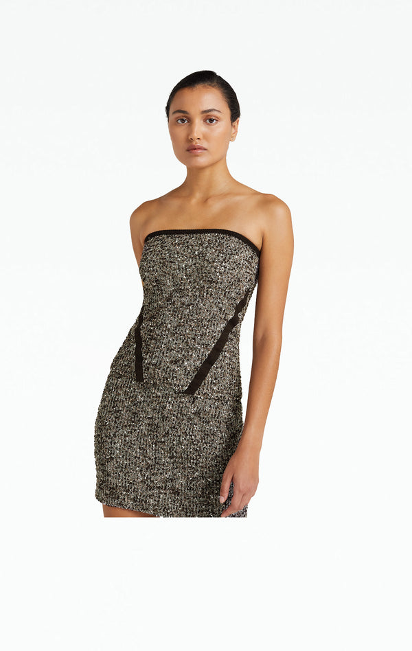 Safiyaa Olivia Taupe Melange Knit Top