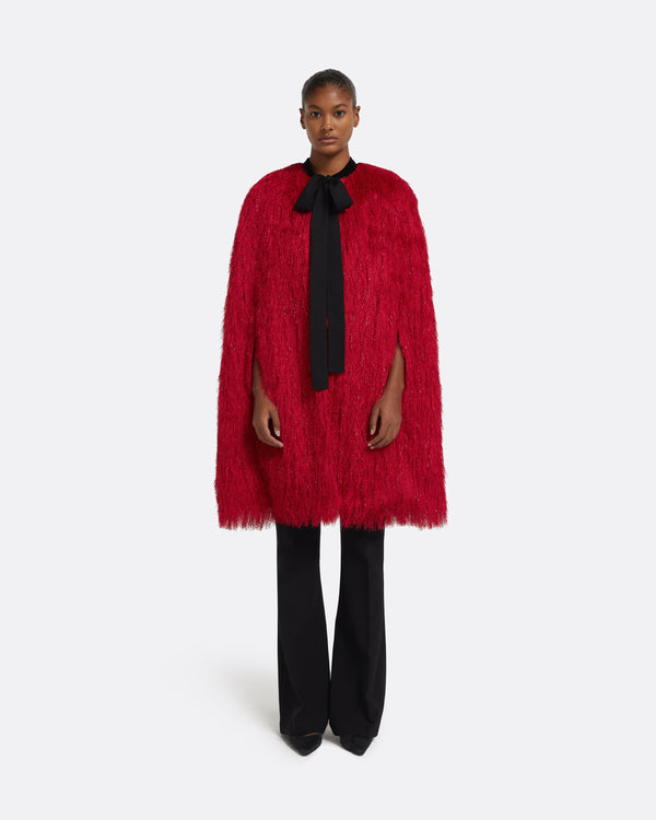 safiyaa Ollie Cape in Crimson