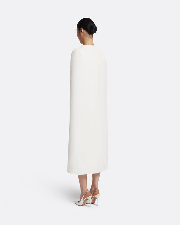 Safiyaa Oria Midi Dress In Ivory With Crystal