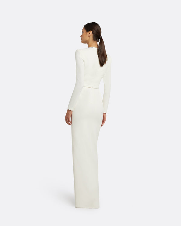 Safiyaa Ottavia Ivory Long Dress