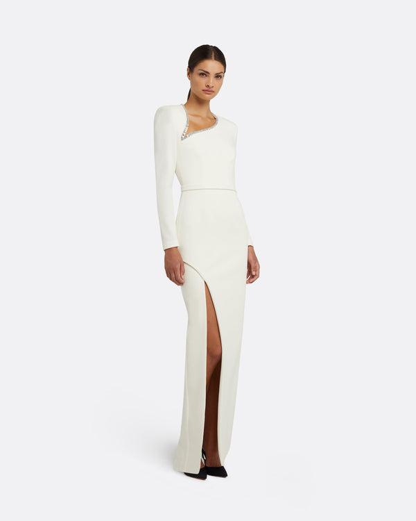 Safiyaa Ottavia Ivory Long Dress