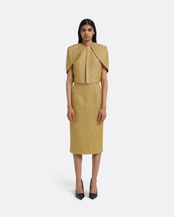 Safiyaa Palmer Cape In Yellow Gold