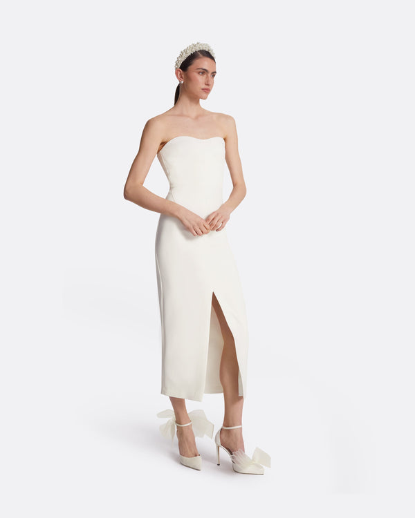 Safiyaa Peggie Ivory Midi Dress