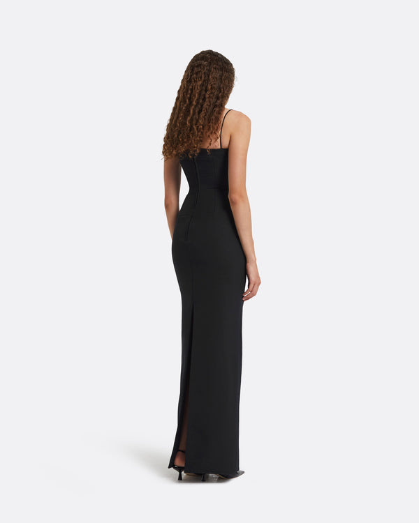 Safiyaa Pelin Black Long Dress