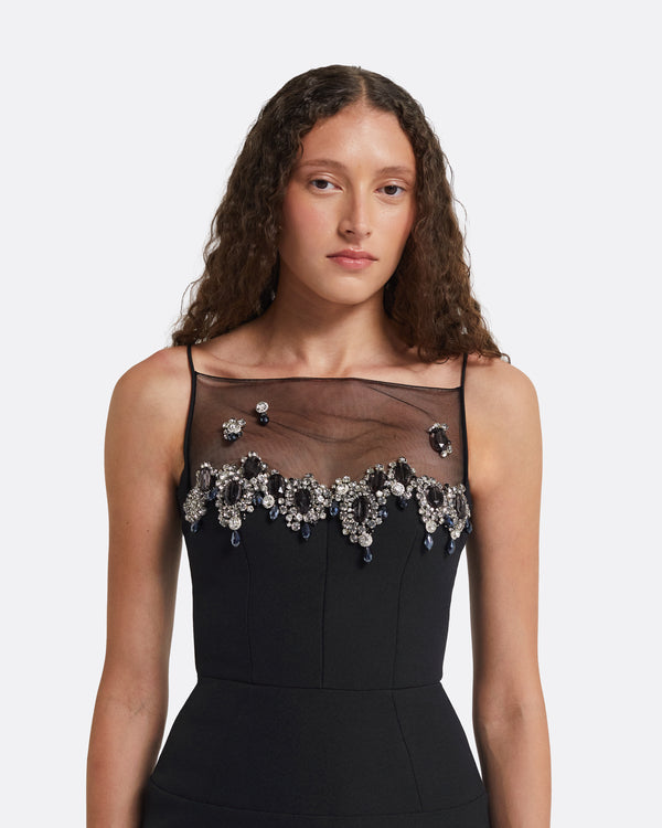 Safiyaa Pelin Black Long Dress