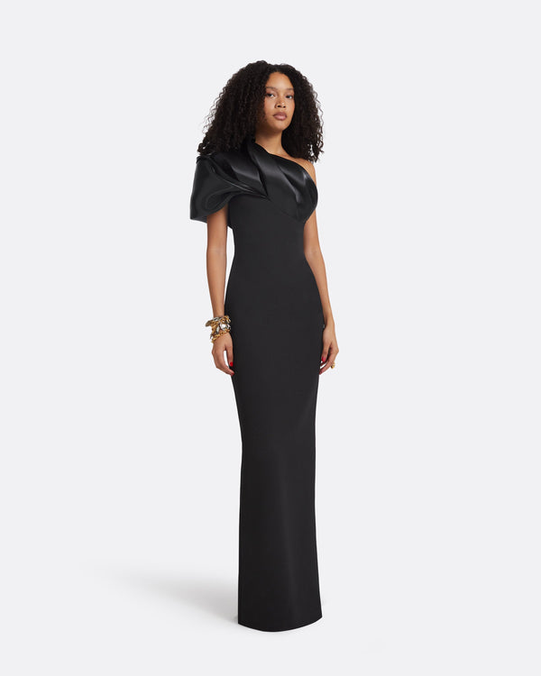 Safiyaa Porto Black Long Dress