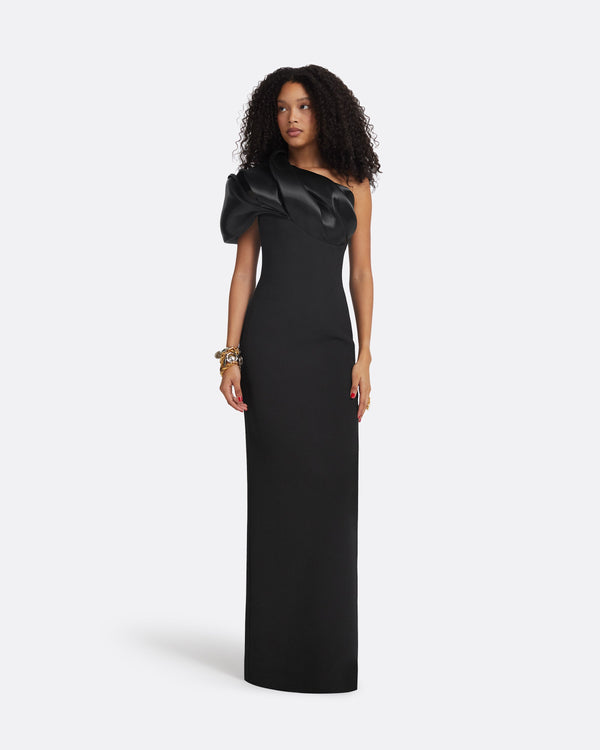 safiyaa Porto Black Long Dress