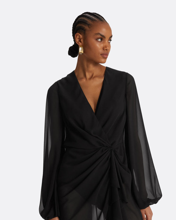 Safiyaa Prova Black Midi Dress