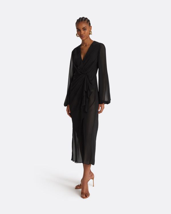 Safiyaa Prova Black Midi Dress