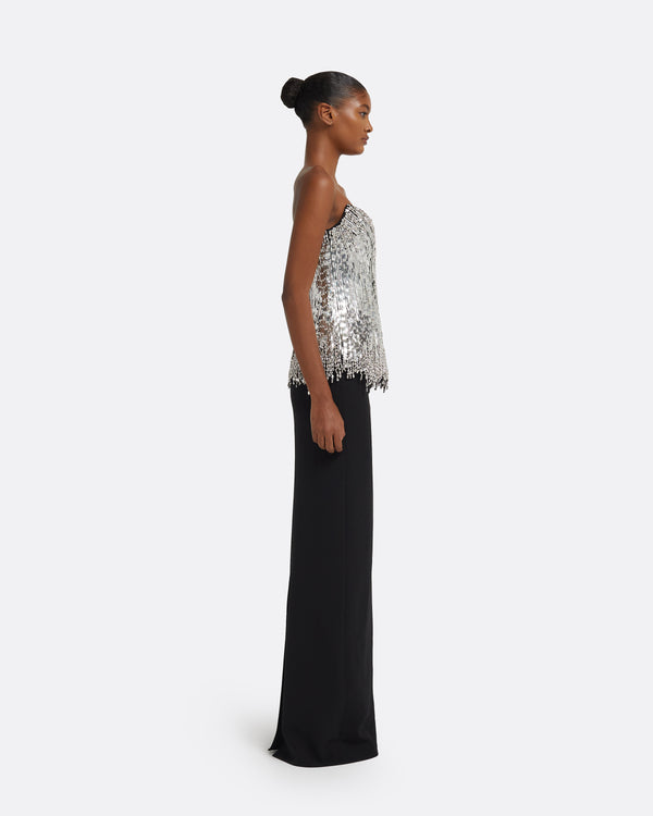 Safiyaa Regan Long Dress In Black With Crystal