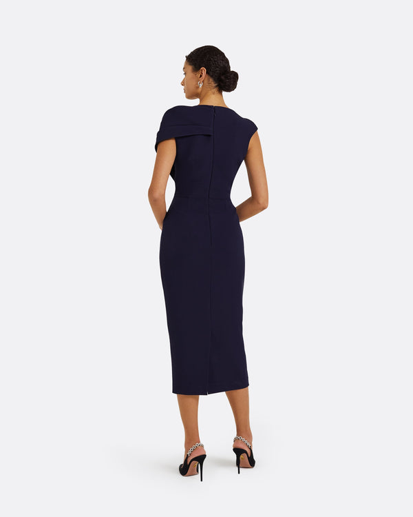 Safiyaa Regina Azurite Blue Midi Dress