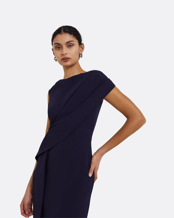 Safiyaa Regina Azurite Blue Midi Dress