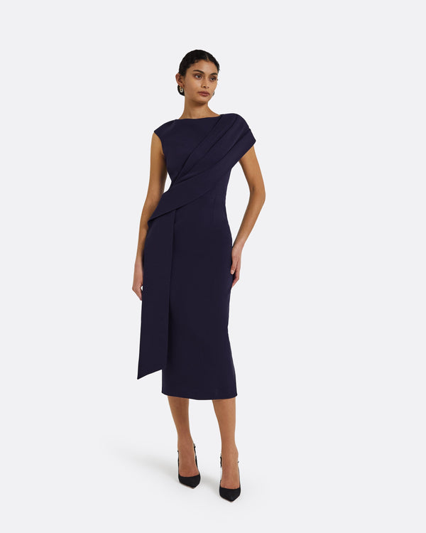 safiyaa Regina Azurite Blue Midi Dress