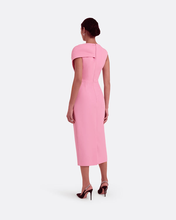 Safiyaa Regina Begonia Pink Midi Dress