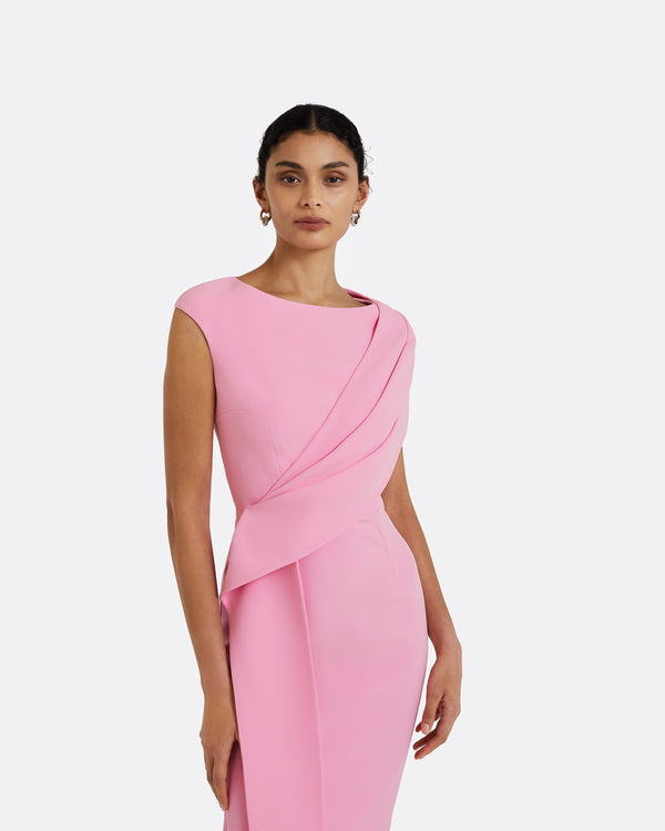 Safiyaa Regina Begonia Pink Midi Dress