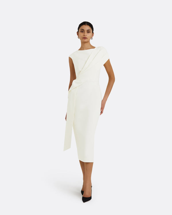 safiyaa Regina Ivory Midi Dress