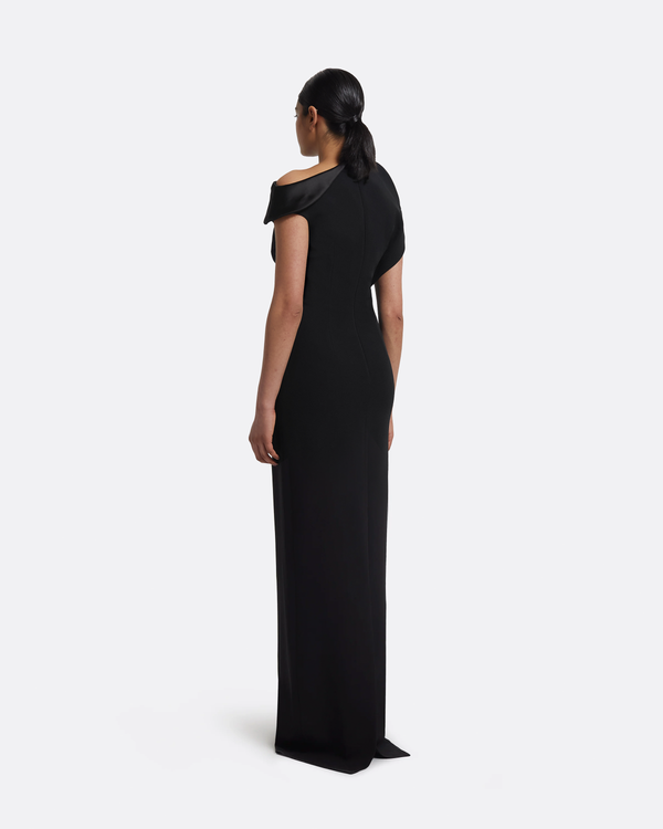 Safiyaa Relena Long Dress In Black With Crystal