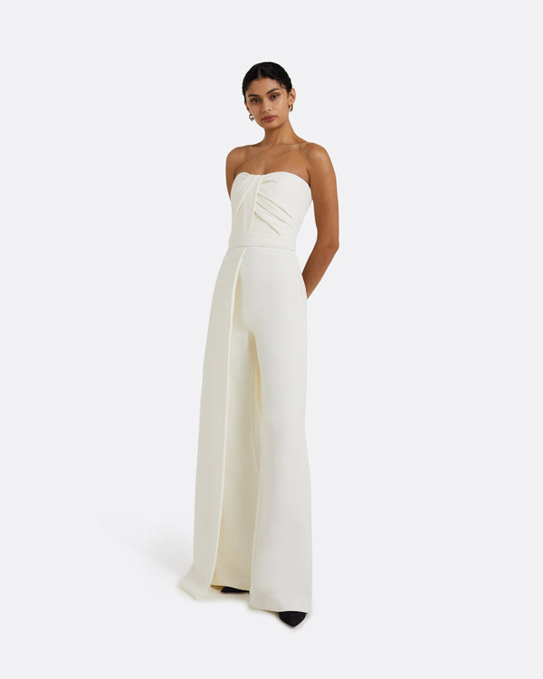 Safiyaa Remi Strapless Jumpsuit Ivory