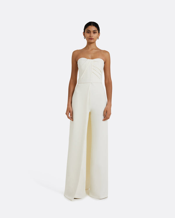 safiyaa Remi Strapless Jumpsuit Ivory