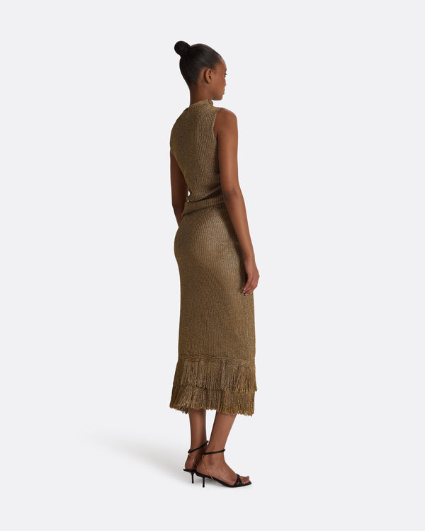 Safiyaa Remmie Gold Knit Skirt