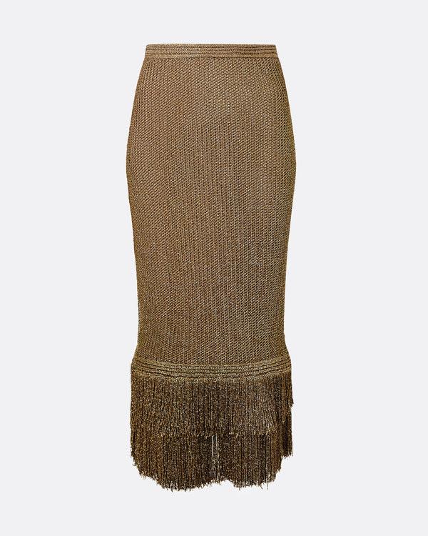 Safiyaa Remmie Gold Knit Skirt